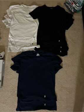 Polo Ralph Lauren Classic slim fit tee shirts, 3 of each White, Black, Navy